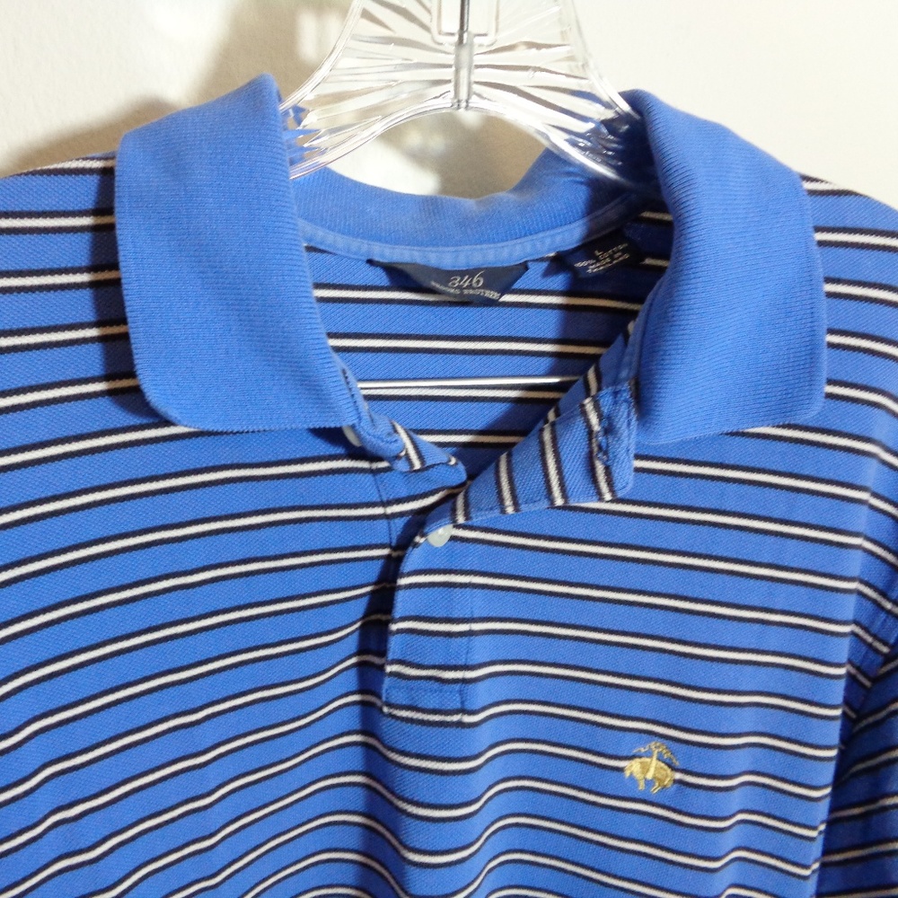 Brooks Brothers 346 Blue & White Stripe Polo Shirt